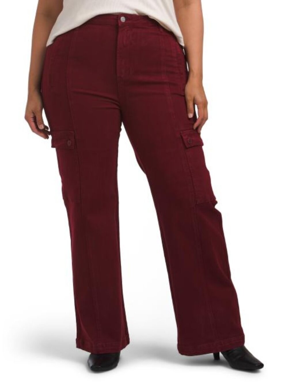 RISEN Plus High Rise Ankle Wide Cargo Pants